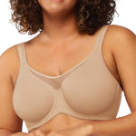 HSIA Minimizer Bras for Women Plus Size, Full Coverage Coolcomfort T Shirt Unlined Bra with Underwire for Heavy Breast, Ivory Beige 38DD