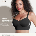 FeelinGirl Bras for Women Comfy Seamless Wireless Bralettes Black Large