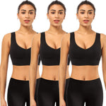 BESTENA Sports Bras for Women, 3 Pack Seamless Comfortable Yoga Bra with Removable Pads