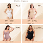 BRABIC Bodysuit Shapewear for Women Tummy Control Panties Seamless Sleeveless Tops V-Neck Camisole Jumpsuit (Blue Brief, Medium/Large)