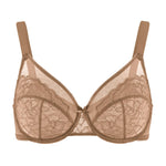 HSIA Minimizer Bras for Women Enchante Full Coverage Underwire Bras Plus Size Lifting Floral Lace Bra for Heavy Breast Coffee