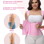 SHAPSHE Waist Trainer for Women, Tummy Control Sports Girdle, Workout Body Shaper with Adjustable Shoulder Strap Pink 2XL