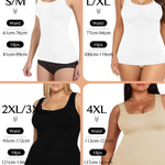 AURUZA 2PCS Women's Shapewear Tummy Control U Neck Camisole Tops for Women Seamless Compression Tank Top Regular Plus Size, M, Black+White