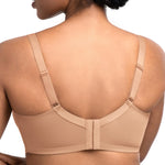 HSIA Minimizer Bra for Women - Plus Size Full Coverage Lace Bra with Underwire, Non Padded Warm Beige