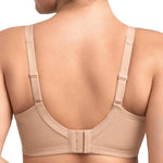 HSIA Minimizer Bras for Women Plus Size, Full Coverage Coolcomfort T Shirt Unlined Bra with Underwire for Heavy Breast, Light Beige with Floral Print 38DDD