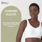 Bali Women's Comfort Revolution Shaping Wirefree Bra, White, Small
