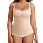 FeelinGirl Women’s Shapewear Tank Tops - Scoop Neck Tummy Control Cami Tops for Women Compression Shirts Khaki XS