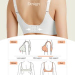 Popilush Wireless Seamless Bralette for Women, No Underwire Soft Support Bras, Breathable Smooth Comfort Everyday Summer Wear,White,40C/40D