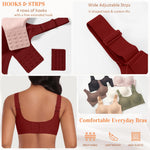 Wireless Jelly Seamless Bras for Women No Underwire Tshirt Full Coverage Padded Supportive Bra Comfortable Everyday Bralettes(01#Red(Full Coverage),S)