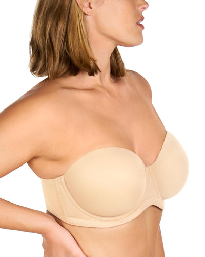 HSIA Strapless Bras for Women Large Breasts Non Slip Full Coverage Underwire Supportive Multiway Strapless Bra Plus Size Beige