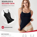 Nebility Compression Tanks for Women Tummy Control Shapewear Tank Top Seamless Body Shaper Lace Cami Camisoles(Large, Black)