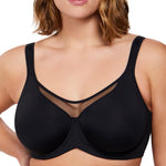 HSIA Minimizer Bras for Women Plus Size, Full Coverage Coolcomfort T Shirt Unlined Bra with Underwire for Heavy Breast, Rich Black 36DD