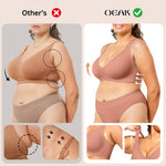 OEAK Womens Deep V Bras Wireless Comfortable Bra Supportive No Underwire Bras Tshirt Push Up Bralettes Plunge Seamless Bra Dusty 3XL