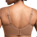 HSIA Minimizer Bras for Women Full Coverage, Unlined Lace Sexy Plus Size Underwire Bra for Large Breasts Dark Beige