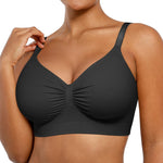 SHAPELLX Wireless Bra for Womens Lightweight Seamless Super Stretch Bra Comfortable Soft Bralette Black Medium