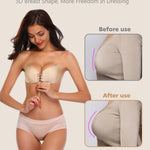 Cmojsk Sticky Bra, Backless Strapless Bra Push Up, Adhesive Invisible Lift Up Bras 2 Pairs Black/Beige