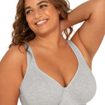Fruit of the Loom Women's Fit for Me Collection: Plus-Size Unlined Underwire Bra-Cotton Comfort & Pinch-Free Straps, Heather Grey, 44DDD