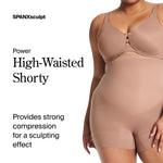 SPANX SPANXsculpt Power Series High-Waisted Boyshort - For All Hemline Lengths - Core Control Shapewear - Seamless Underwear - Cafe Au Lait - Medium