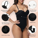 SHAPERIN Women's Tummy Control Shapewear Bodysuits Strapless Low Back Body Shaper with Built-in Bra & Removable Straps
