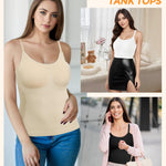 AURUZA 2PCS Womens Shapewear Tummy Control Scoop Neck Camisole Tops for Women Seamless Compression Tank Top Plus Size, Medium, Black+White