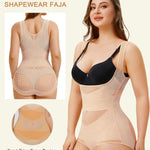 Irisnaya Body Shaper for Women Tummy Control Shapewear Bodysuit Seamless Faja Colombian Butt Lifter Waist Trainer Girdles (Beige, Small)