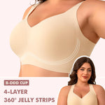 Wireless Minimizer Jelly Bras for Women No Underwire Plus Size Bra with Support Lift Full Coverage Comfortable Seamless Bra
