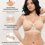 SHAPELLX Wireless Comfy Bra for Womens Breathable Seamless Bra Non Padded Comfortable Soft Bralette Nude Medium
