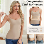 MISS MOLY Camisole Top for Women Shapewear Tummy Control Seamless Tank Top Body Shaper Scoop Neck Compression Cami Smoother with Adjustable Spaghetti Straps Nude Medium