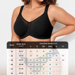 OEAK Minimizer Bras for Women Plus Size Bralettes Full Coverage Unlined Bra Supportive Underwire Tshirt Bras for Heavy Breast Black 38DDD