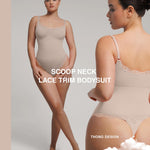 Lover-Beauty Lace Shapewear Bodysuits for Women Tummy Control Breathable Thong Seamless with Removable Cups Beige X-Small-Small