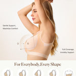 BRABIC Zipper Front Closure Bra - Compression Post Surgery Bras for Women Mastectomy Full Coverage with Wide Straps (Beige,Large)