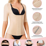 Gotoly Women Waist Trainer Corset Tummy Control Shapewear Upper Arm Shaper Post Surgical Slimmer Compression Tops(Beige Short Sleeve,Small)