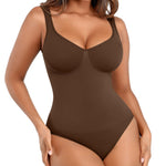 Lover-Beuaty Seamless Shapewear Bodysuits for Women Tummy Control Body Suit V Neck Seamless Body Shaper Black