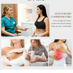 BRABIC Front Closure Post Surgery Compression Bra for Women Mastectomy Post Surgical Wireless Bras with Breast Support Band (Black,Large)