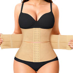 Nebility Segmented Waist Trainer for Women Corset Shapewear Waist Cincher Faja Body Shaper Tummy Control(Beige,Small)