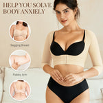 BRABIC Upper Arm Shaper Post Surgical Slimmer Compression Sleeves Posture Corrector Tops Shapewear for Women (Beige, M)