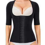 Gotoly Women Waist Trainer Corset Tummy Control Shapewear Upper Arm Shaper Post Surgical Slimmer Compression Tops(Black Short Sleeve,Small)