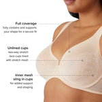 Wacoal Women's Stark Beauty Unlined Full Coverage Underwire Bra, 855225, Black, 32D
