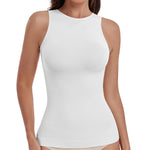 EUYZOU Women Shapewear Tummy Control Tank Tops Seamless Compression Tops Body Shaper Camisole, White L