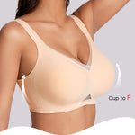 Gailife Jelly Wireless Bras for Women No Underwire Bralettes Seamless Supportive T Shirt Everyday Bras-Beige,M