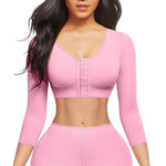 FeelinGirl Arm Shaper Post Arm Lipo Compression Garment with Bra Arm Girdle Shapewear for Arms Pink XL