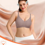 Seamless Jelly Sewn in Padded Bras for Women No Underwire Full Coverage Supportive Bralettes Everyday Soft Gel Bra(A1# Coffee(Pure),Medium)