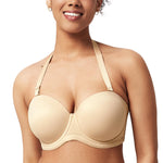 HSIA Strapless Bras for Women Large Bust Non Slip Full Coverage Underwire Supportive Multiway Strapless Bra Plus Size Light Beige
