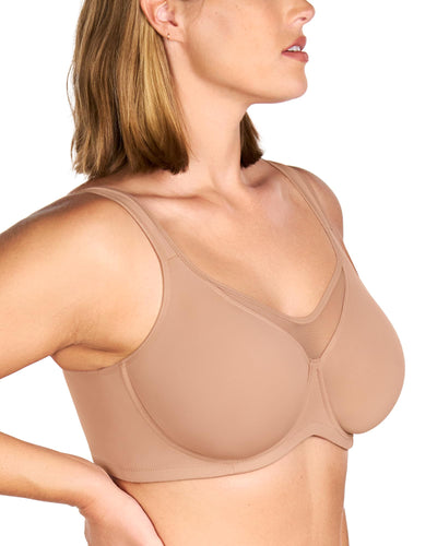 HSIA Minimizer Bras for Women Plus Size, Full Coverage Coolcomfort T Shirt Unlined Bra with Underwire for Heavy Breast, Blush 38DDD