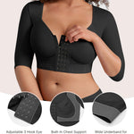 FeelinGirl Upper Arm Shaper Post Surgery Arm Compression Sleeve Women Posture Corrector Tops Shapewear Black M