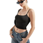 SUUKSESS Women Sexy Square Neck Tank Top Summer Y2K Going Out Tops Casual Sleeveless Basic Cami Shirts (Black, S)