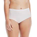 Hanes Womens High-waisted Panties, 6-pack, Moisture-wicking Cotton (Colors May Vary) Briefs-underwear, White, 7 US