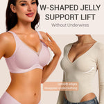 Gailife Womens Deep V Jelly Bras Wireless Mesh Comfortable Bralette Supportive No Underwire Bras Seamless Push Up Plunge Bra -PK,XXL Soft Pink