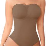 Werena Strapless Shapewear Bodysuit for Women Tummy Control Seamless Body Shaper with Removable Straps Under Dress