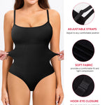 Nebility Shapewear Bodysuits for Women Tummy Control Square Neck Seamless Full Body Shaper Top for Daily Wear Smooths Waist Black Bodysuit